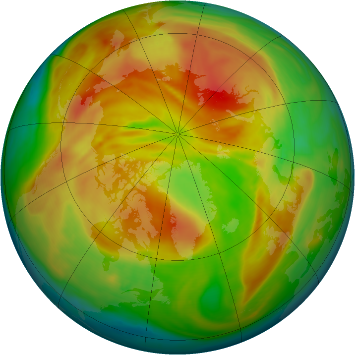 Arctic ozone map for 08 April 2008